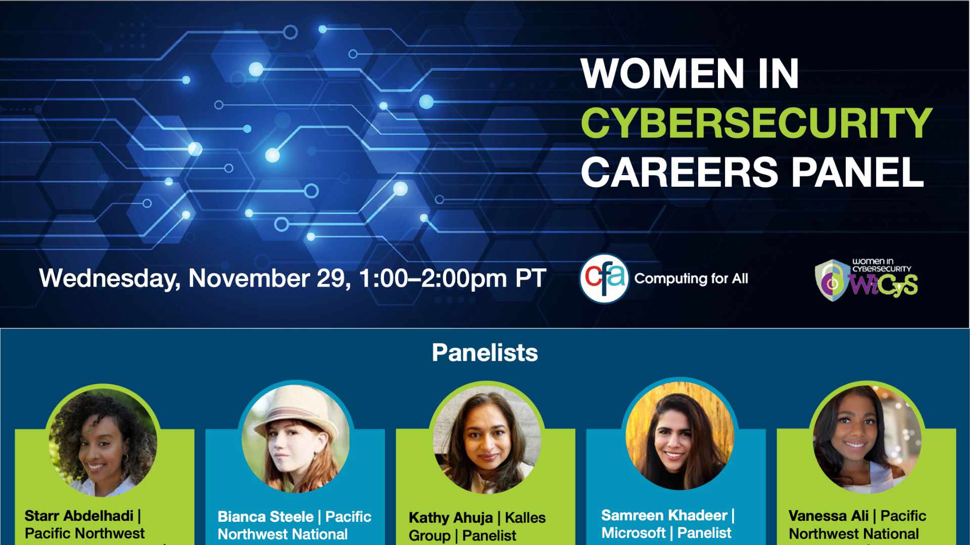 Women in Cybersecurity Careers Panel November, 2023
